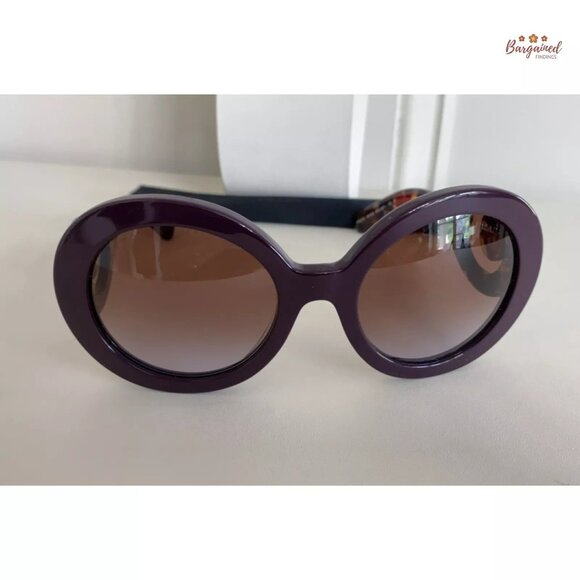 Authentic Prada Purple Baroque Swirl Round Rims Gradient Sunglasses SPR 27N main image 4
